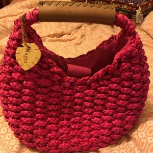 Pink Straw Handbag by Magid